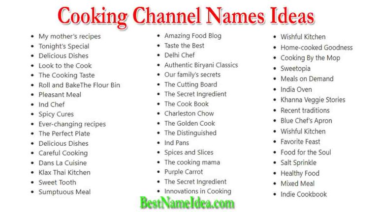 300+ Best Cooking Channel Name Ideas (2023)