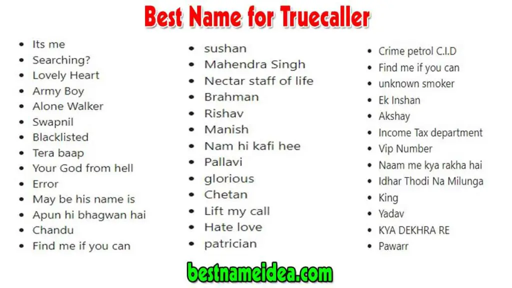 201+ Best Names and Nicknames for Truecaller (2023)