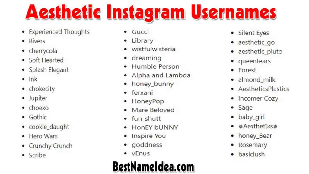 Aesthetic Instagram Usernames For Guys