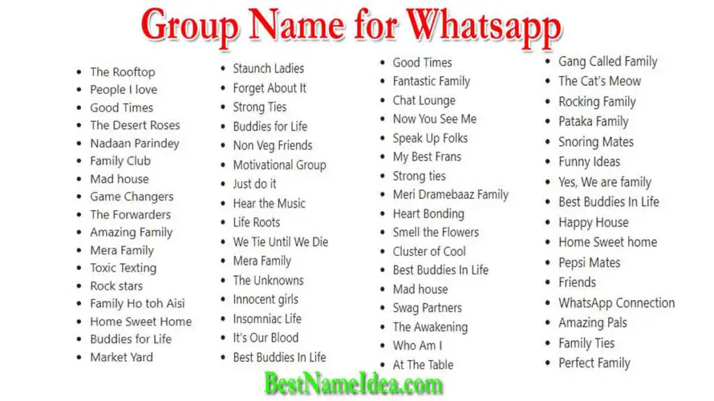 Group Name for Whatsapp