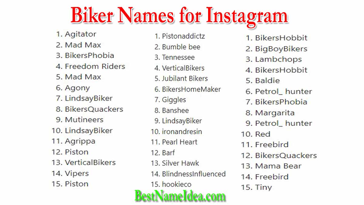 351+ Stylish Biker Names for Instagram to get more Followers