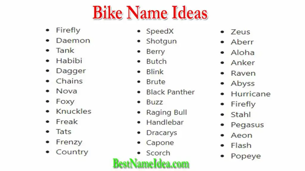 bike name ideas