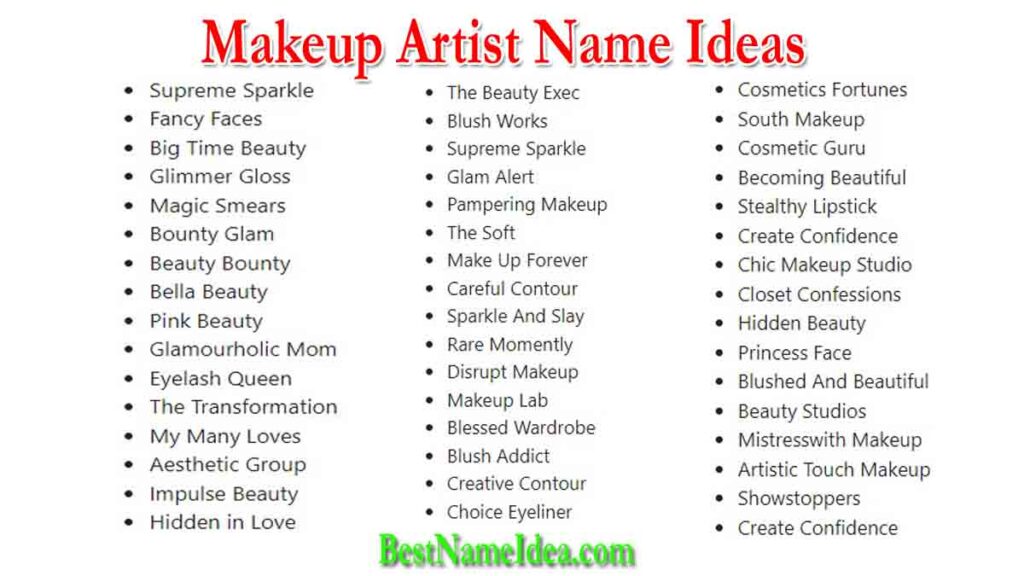 Makeup Artist Name Ideas For Instagram - Get More Anythink's