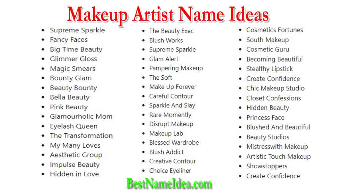 400+ Best & Catchy Makeup Artist Name Ideas To Get More Clients