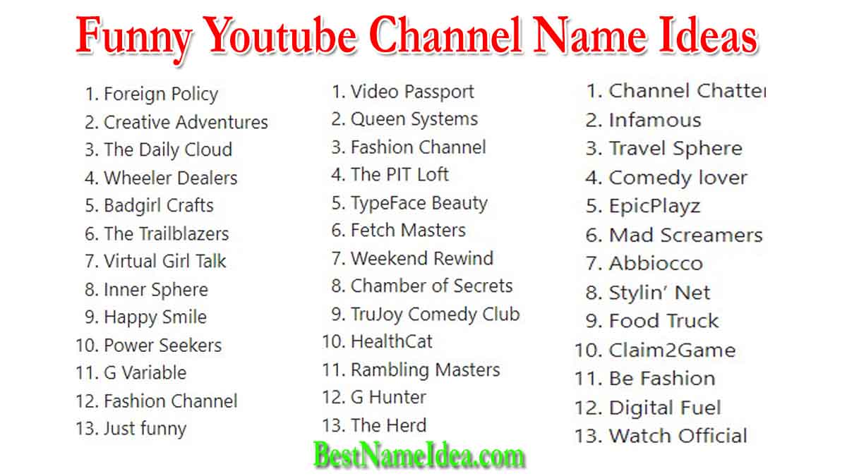 301-best-funny-youtube-channel-names-ideas-2024