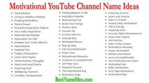 551+ Best Motivational Youtube Channel Name Ideas 2024