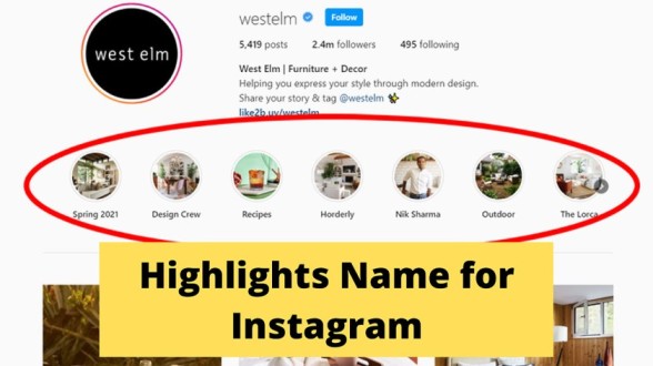 Names For Highlights On Instagram For Myself