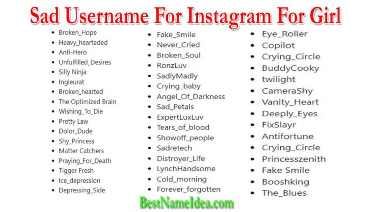 501+ Alone, Broken & Sad Username For Instagram For Girls 2024